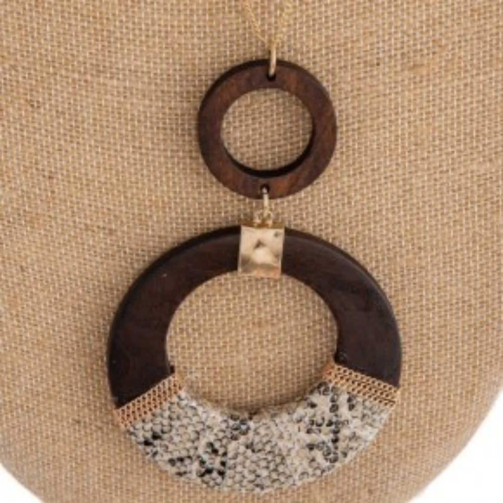 Gold Chain Pendant with animal print